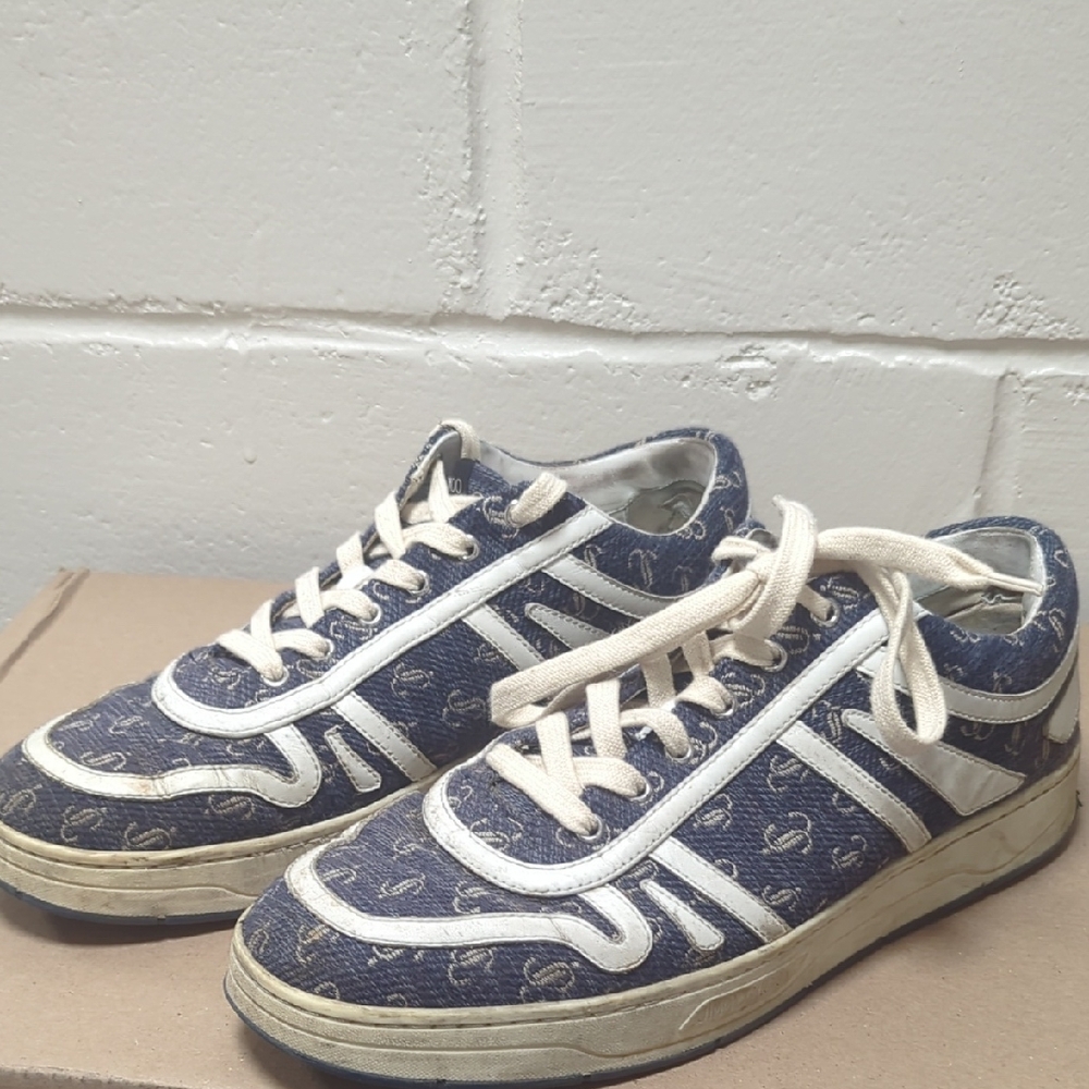 Jimmy Choo Blue and White Sneakers